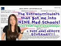 Extracurriculars that got me into 9 Medical Schools AMCAS Work Activities Breakdown Cecile S