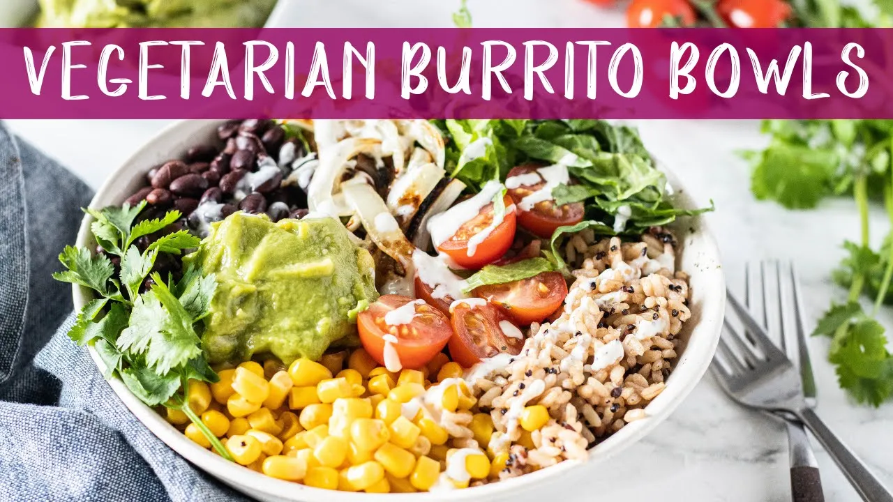 Vegetarian Burrito Bowls with Quinoa   Healthy Meal Prep Recipe