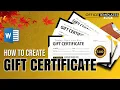 How to Design a Gift Certificate in Microsoft Word Gift Design