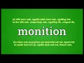 monition meaning in English Ngawn