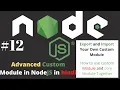 Node JS How to CREATE and EXPORT Our Own Modules in Node JS in Hindi Node JS Tutorial Part-2
