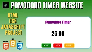 Pomodoro Timer Clock HTML CSS JS Website from Scratch Full Tutorial with Source Code