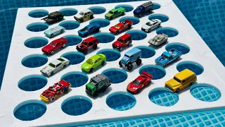 Diecast Cars Sliding Into The Pool | Relax Video