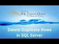 Delete Duplicates in SQL - SQL Training Online 2019