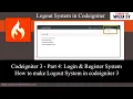 Codeigniter 3 - Part 4 Login Register System How to make Logout System in codeigniter
