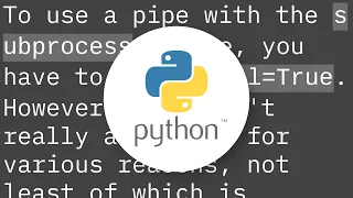 How to use subprocess command with pipes