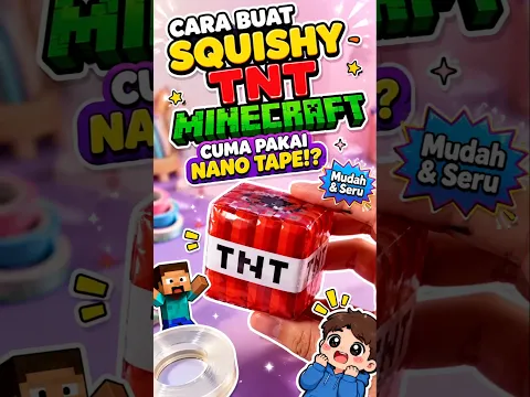 Cara Buat Squishy TNT Minecraft Viral Cuma Pakai Nano Tape | Mudah Banget... #squishy #diysquishy
