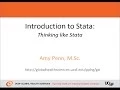 Introduction to Stata - Thinking like Stata
