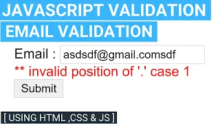 Email Validation in JavaScript in Hindi with source code Simple JavaScript validation in Html CSS