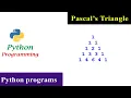 Pascal s Triangle Python Pattern Programs