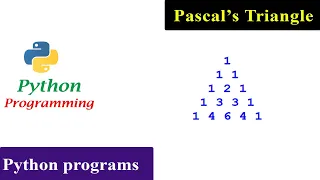 Pascal s Triangle Python Pattern Programs