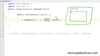 Draw Rectangle in Java Applet Hindi