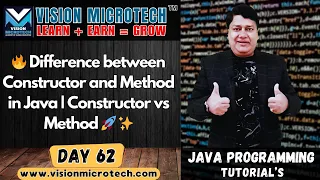 Difference between Constructor and Method in Java Constructor vs Method