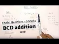 BCD ADDITION solved examples Hindi BCD addition exam questions
