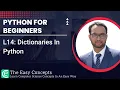 Python for Beginners L14 Dictionaries In Python Python Dictionaries The Easy Concepts