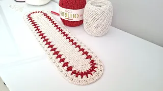BASE PARA TAPETE DE CROCHÊ OU TRILHO DE MESA VÍDEO AULA PARA INICIANTES.