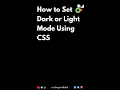 Superb CSS Prefers-color-scheme Native Dark Mode