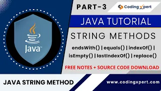 String Methods in Java endsWith equals indexOf isEmpty Java tutorial for beginners