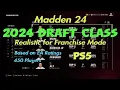 Madden 24 2024 Realistic Draft Class PS5 Read Description