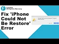 6 Ways to Fix iPhone Could Not be restored Error