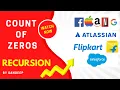Program to count zeros using Recursion in JAVA DSA Interview Questions and Answers