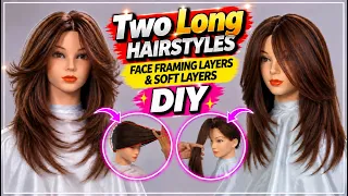 DIY| TWO EASIEST WAYS TO CUT LONG HAIR| LONG LAYERED HAIRCUT|FACE FRAMING