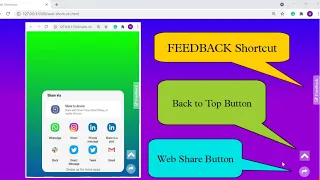 Web Shortcuts Tutorial Back to Top Button Web Share API Button Feedback Button Tricky Talks