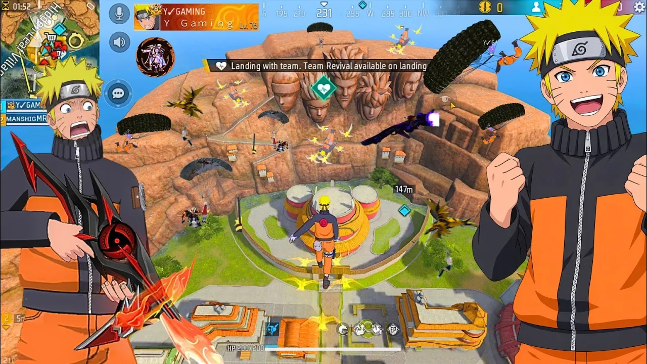Only Naruto Challenge 😎🔥 Battle Royale 12 kill Booyah || Garena Free Fire Max - Y GAMING