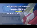 Board of Education Meeting Excerpt Item 5 01 Readiness for Opening of Schools August 20 2025