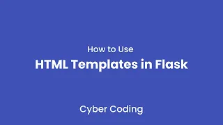 Flask Tutorial - How to Use HTML Templates in Flask