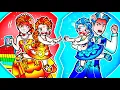 paper dolls Fire and Ice Frozen Elsa Love Family Mother and Daughter Rapunzel Family