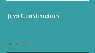 Java Constructors in 14 minutes