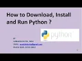 How to Download Install and Run Python