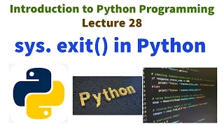sys exit in python program Early exit from the program Introduction to Python Programming Python