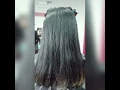Dark brown hair style with highlights and lowlights.