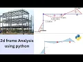 Frame analyses using python 2d finite element method