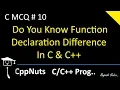 Function Declaration Difference In C C C Programming C MCQ