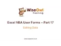 Excel VBA Forms Part 17 - Editing Data