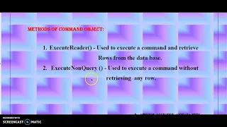 COMMAND OBJECTS IN ADO NET