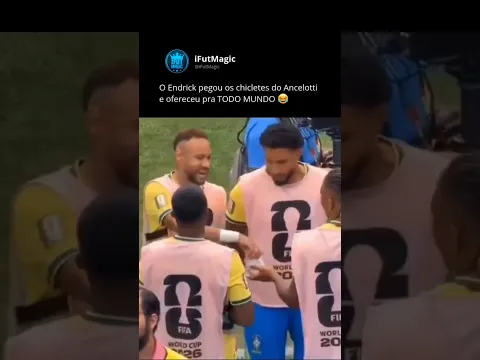 O Endrick pegando os chicletes do Ancelotti 😂😂😂