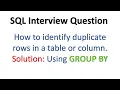 SQL Query to find duplicate records from a table SQL interview questions