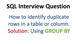 SQL Query to find duplicate records from a table SQL interview questions
