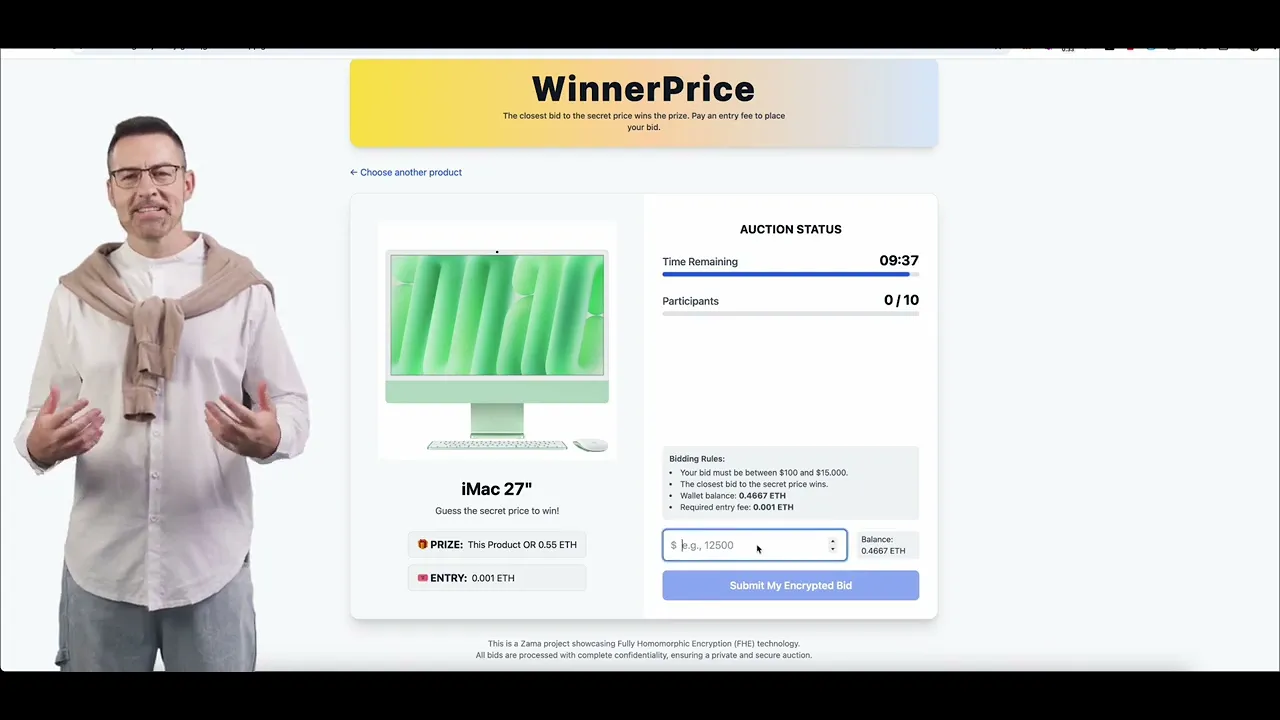 Building a Confidential Auction with Zama FHE & Solidity | Web3