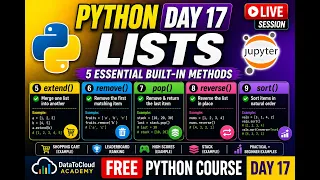 Day 17 Python Lists extend remove pop reverse sort Explained with Real Examples