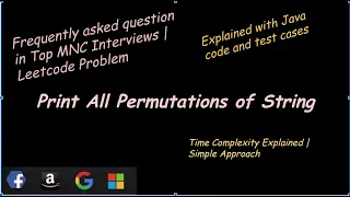 Print All Permutations of String Algorithm Explained with Code String Interview Question