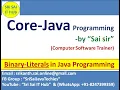 Java Binary Literals Binary Literals in Java Programming Literals in Java Java Literals
