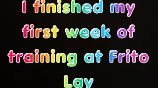 RSA training week 1 done Frito Lay