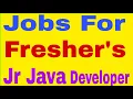 Jobs for Freshers Entry-Level Junior Java Developer Positions 0-2 Years
