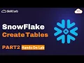 Create Tables in SnowFlake Data Warehouse SQL Hands on Lab Part2