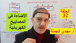 الحلقة 32 حساب شدة اضاءة المصابيح الكهربائية 
